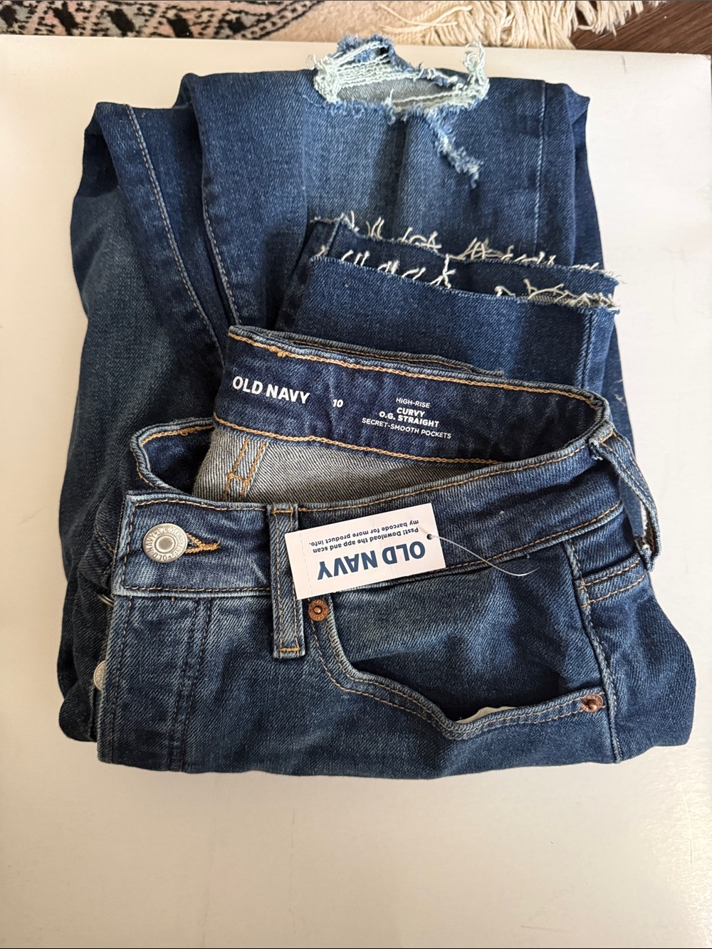 Old Navy Women’s Curvy OG Straight Jeans - Dark Blue Denim -NWT - Size 10